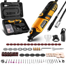Power Rotary Tool Kit 170W: DEKOPRO 126pc Multi DIY Tool Kit for Wood/Metal - Mini Electric Sander/Drill Set with Flex Shaft for