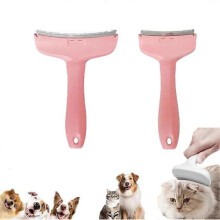 (1pc Pink L) V-Tooth Deshedding Comb,Pet Hair Removal Tool,V-Shaped Teeth Pet Comb