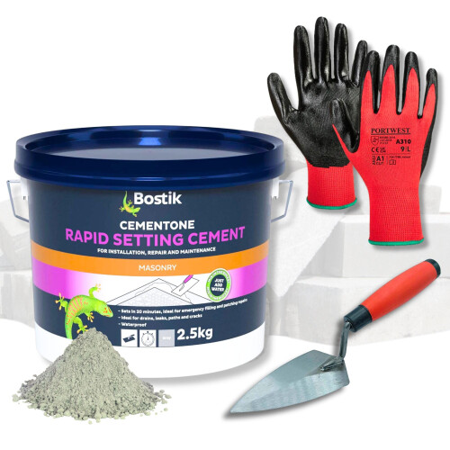 Cement Ready Mixed Bundle with 2.5kg Bostik Cementone Rapid Setting Cement Mix,