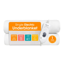 Abode Single Electric Blanket 60W White Heater with 3 Heat Settings, Preheat Function & Detachable Controls