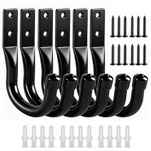 DAZUOQIYUN Heavy Duty Garage Storage Hooks, 6-piece Bike Hooks for Garage Wall, Utility Garage Hooks, Wall Mount J Hook for Hanging