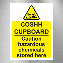 Pack of 8 COSHH Stickers Self Adhesive (150 X 200 MM) COSHH Cupboard Waterproof Signs Sticker