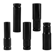 5 Pcs Deep Impact Socket, 1/2 Inch Drive by 13mm 16mm 17mm 18mm 19mm Deep Impact Socket, Heavy Duty Metric 6-Point Sockets for Home Car Repair