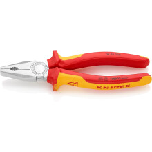 KNIPEX Combination Pliers Chrome-Plated Insulated with Multi-Component Grips, VDE-Tested 200 mm, 03 06 200