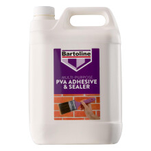 Bartoline PVA Glue Adhesive & Sealer 5L - Multi-Purpose Primer, Adhesive, and Sealer for Concrete, Wood, Tiles, Fabric, and More, Dust-Proofing