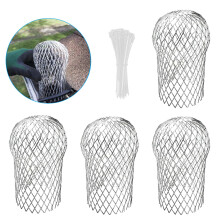 4 Pcs Aluminum Gutter Guards, 3.5" Metal Downpipe Leaf Guard Gutter Downspout Guard, Expandable Down Pipe Leaf Strainer Gutter Screen Covers, 2 to 4"