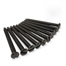 60mm Black Nickel Electrical Machine M3.5 Screws for Light Switch Plug Socket Back Boxes, Slotted Head- Pack of 10