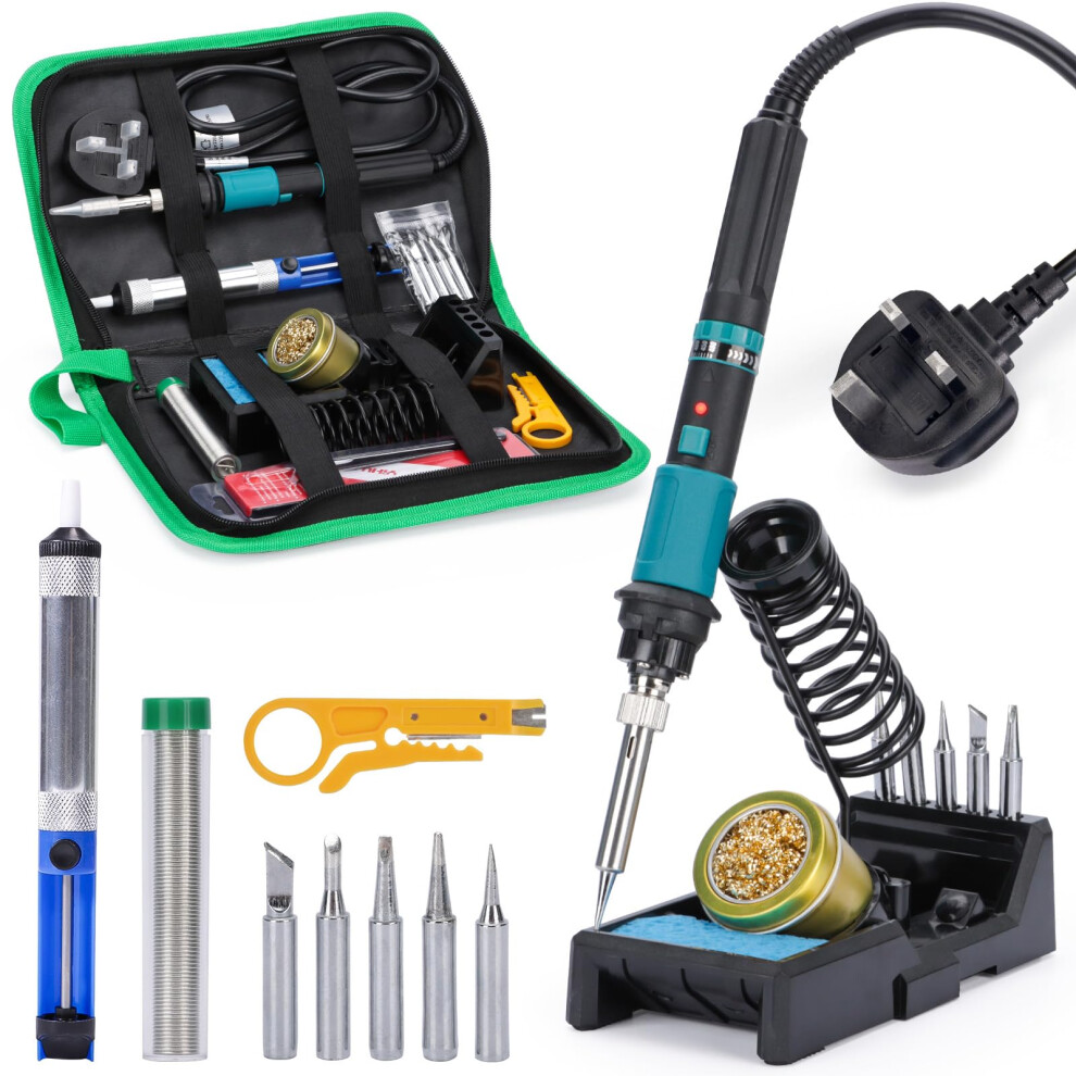 Yihua 947-Ix Portable Soldering Iron Kit W Adjustable Temp. Range 220~480C Power Button Temp.-Controlled Esd-Safe Solder Iron Holder 5 Soldering 5051226602894