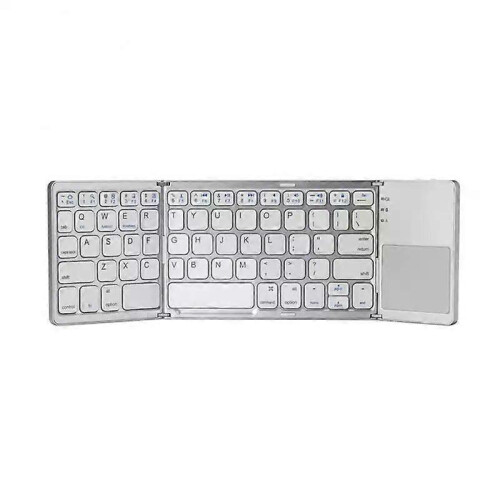 (A1, White) B033 Mini Folding Keyboard Wireless Bluetooth-compatible Laptop Tablet Phone Keyboard With Touchpad For Windows Android IOS