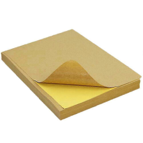 50 Sheets Brown A4 Labels - Self-Adhesive Kraft compatible with Inkjet Printer 2