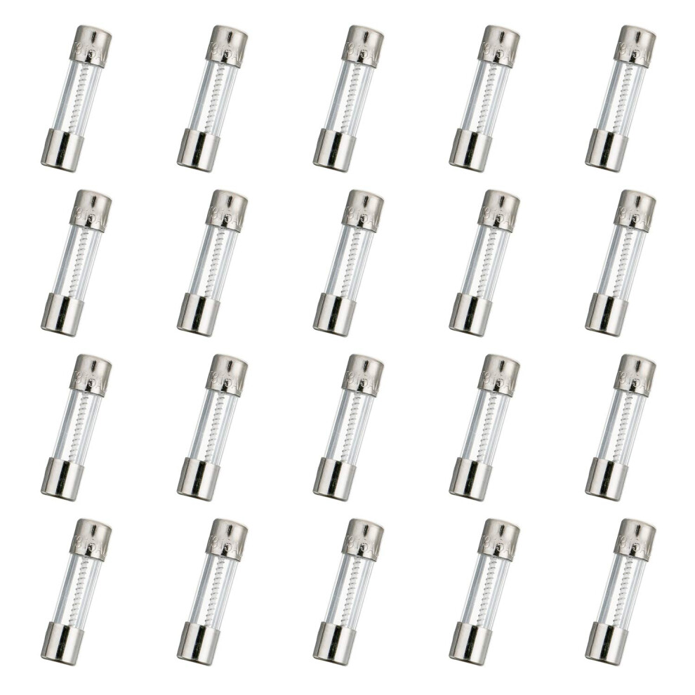 Huarew T3.15al250v 20 Pcs 5X20mm Slow Blow Glass Fuse 3.15A 250V 0.2 X 0.78 Inch Time Delay Fuse 5051226628603