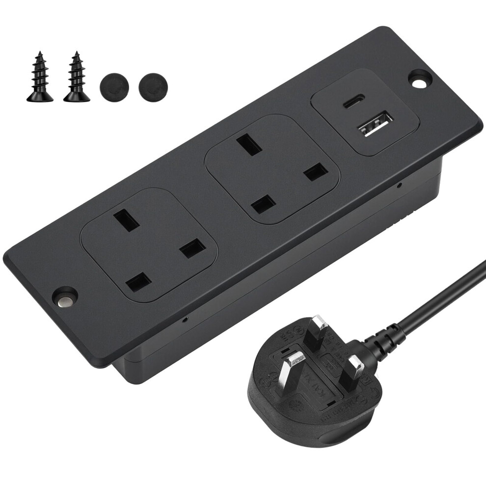 Antreatu Recessed Power Strip With Usb C/A Pd20w, Recessed Power Socket With 2 Uk Outlets & 2 Usb Ports 5051226575945