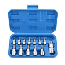 Gunpla 13 Pieces Torx Bit Socket Set T8 – T70 Chrome Vanadium Steel 1/4”, 3/8” and 1/2” Drive Heavy Duty Star Sockets Tools