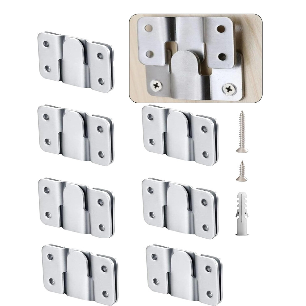 16Pcs Stainless Steel Interlock Hanging Buckle,Flush Concealed Mount Brackets Stainless Steel Z Clip Bracket Interlock Hanging Buckle Mountain Buckle 5051226602009