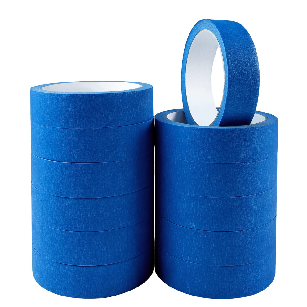 Northern Brothers Masking Tape 25Mm (1") 12Pack Blue Decorating Tape For Diy Spray Painting Paint Painters Tape Decorators Artist Tape 5051226630682