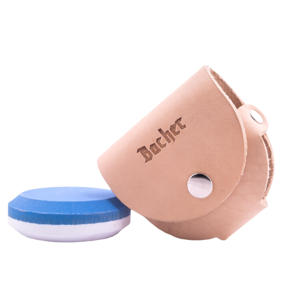 Bacher Axe Sharpening Stone Puck - Hatchet Sharpener 120/600 Grit Â Axes Whetstone With Leather Belt Pouch 5051226631702