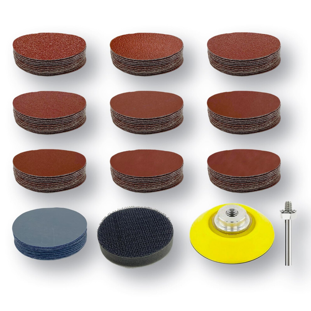 Toowood 200Pcs Sanding Discs 50Mm, Dustless Hook & Loop Sandpaper, 80-3000 Multi-Grit Professional Abrasive Discs For Orbital Sander 5051226567407
