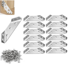 12 PCS Corner Connector, Stainless Steel Corner Connector with 84PCS Screws, Angle Fastener Corner Brackets Fixing Shelf Brackets for Wood Cabinet