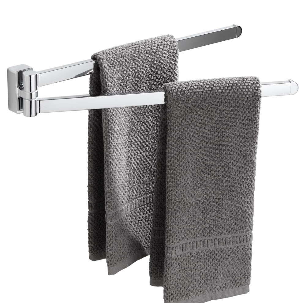 Bgl Chrome Swivel Towel Rail,Stainless Steel Bathroon Kitchen Wall Mounted Towel Rack Holder With 2 Swivel Bars 5051226610844
