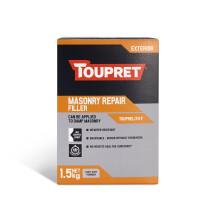 Toupret Masonry Repair Filler - Weather-Resistant Powder Filler for Exterior & Damp Masonry - No Shrink, Shapeable Deep Fills - Paint-Ready in 48‑72