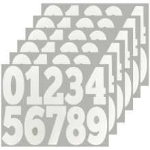 60 Pieces 4 Inch Large Number Stickers,Vinyl Waterproof Number Sticker for Mailbox, Outdoor, Trucks and Labels, 6 Sheets White