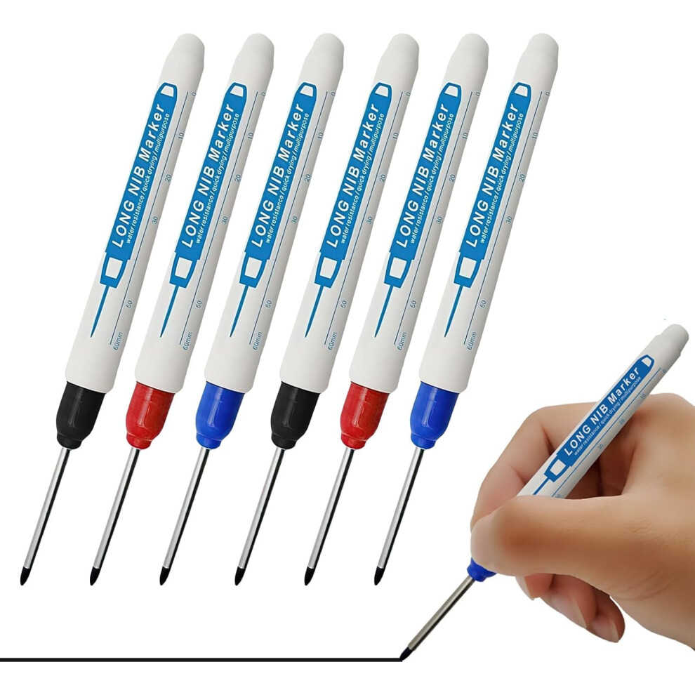 Czdtq 6Pcs Marxman Marking Tool,Marksman Marking Tool,Deep Hole Marker,Tracer Pen,Drill Hole Marker,For Permanent Marking Of Hard To Reach Areas 5051226565083