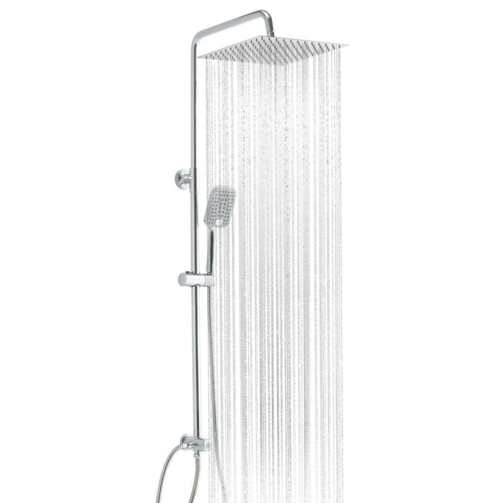 Offo Shower Riser Rail Kit, Rainfall Shower Kit With 12"(30Cm) Square Rain Shower Head, Handheld And 1.6M Hose Set For Bathroom, No Mixer, Chrome 5051226568237