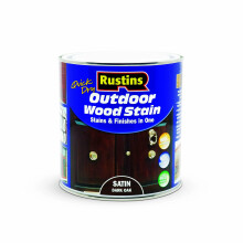 Rustins Quick Dry Outdoor Wood Stain Dark Oak 1L- Durable and Weather-Resistant Finish, Fast Drying, Vibrant Color for Decks, Fences, & Furniture