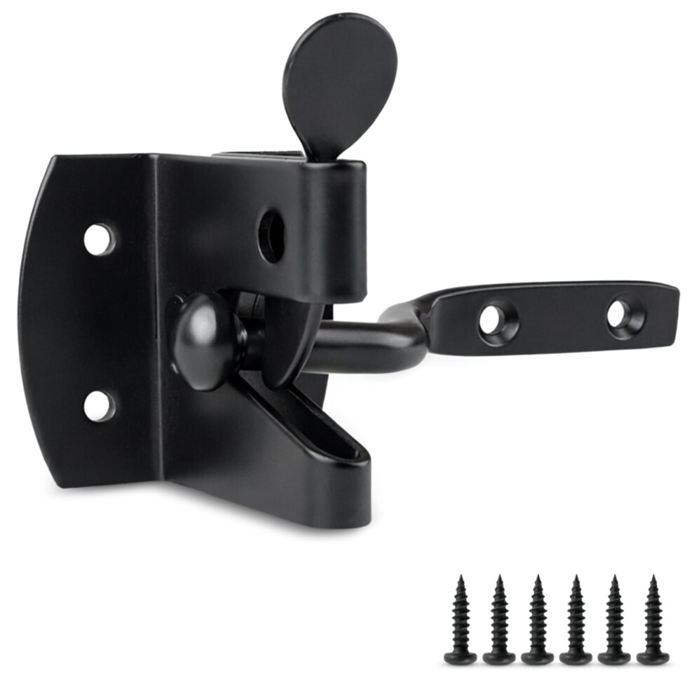 Zavia Auto Gate Latch For Wooden Gates - Heavy Duty Black Door Latch Lock Self Locking Gate Catch - Auto Door Latches For External Doors 5051226629747
