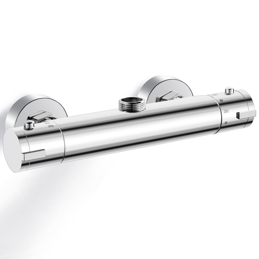 Thermostatic Shower Mixer Top Outlet G3/4, Brass Thermostatic Bar Shower Mixer Valve Anti Scald Tap 5051226573071