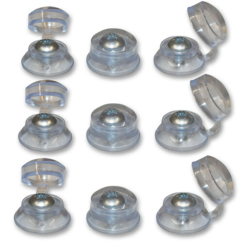 50, Corrugated Roofing Plastic Screw Cover Strap Caps - Clear