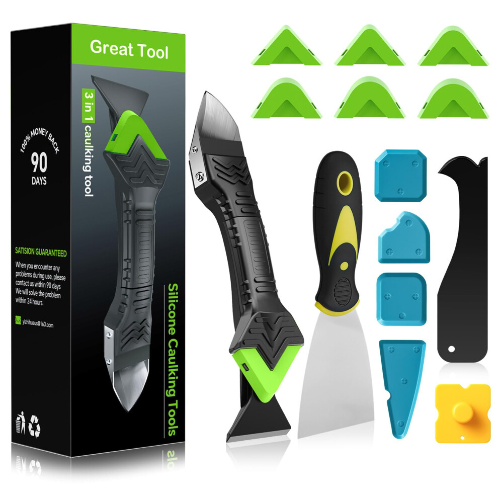 Silicone Caulking Tool Kit 3 In 1, Grout Caulk Sealant Remover With Smoothing & Finishing Tool 5051226566745