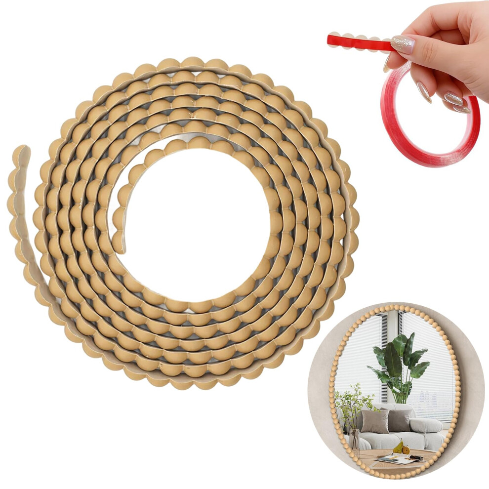 Flexible Moulding Trim Self Adhesive, Pvc Decorative Half Beads Molding With 5M Adhesive Tape, Peel And Stick Moulding Trim For Wall, Ceiling 5051226633614
