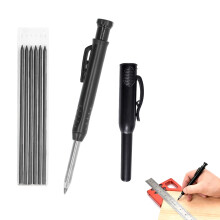 1Set Mechanical Carpenters Pencil Heavy Duty Builders Pencil Solid Carpenter Pencils Long Nosed Deep Hole Woodworking Pencils with 6 Refills for