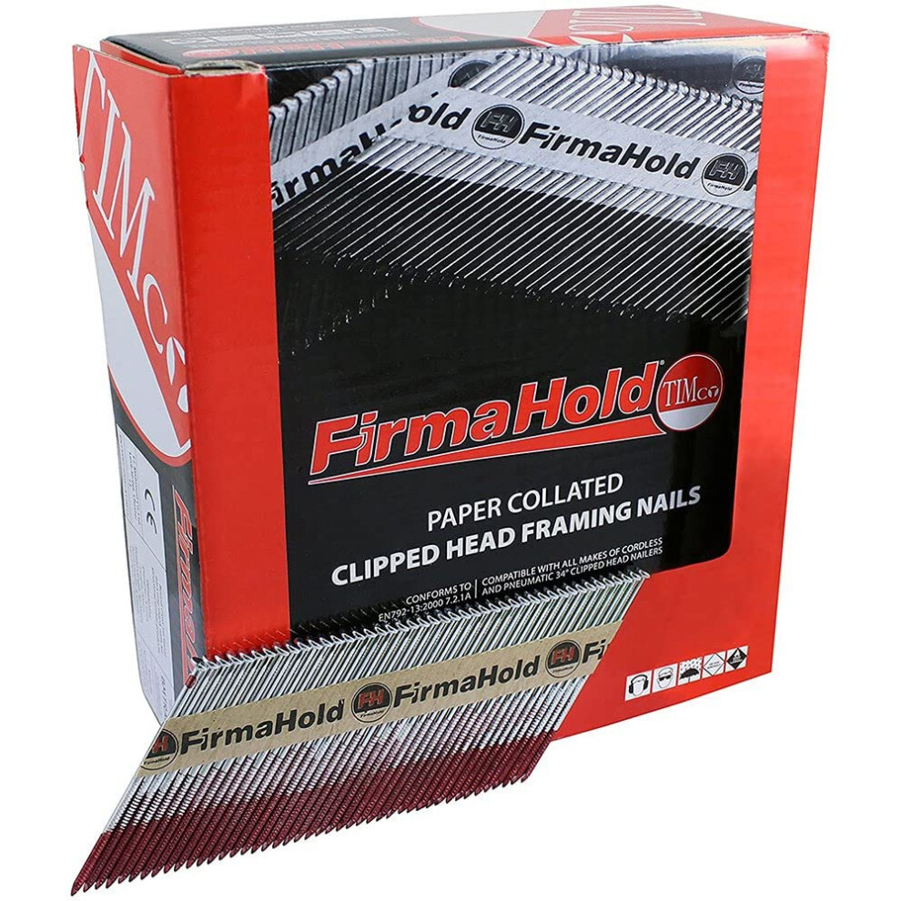 Timco Cplt90p Firmahold Collated Clipped Head Nails - Trade Pack - Part Ring Shank - Firmagalv + - 3.1-90Mm - Box Of 2200