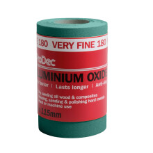 ProDec 5m Roll 180 Grit Very Fine Grade Green Aluminium Oxide Abrasive Sanding Paper for Sanding Wood, Paint, Plaster, Filler, Metal and More
