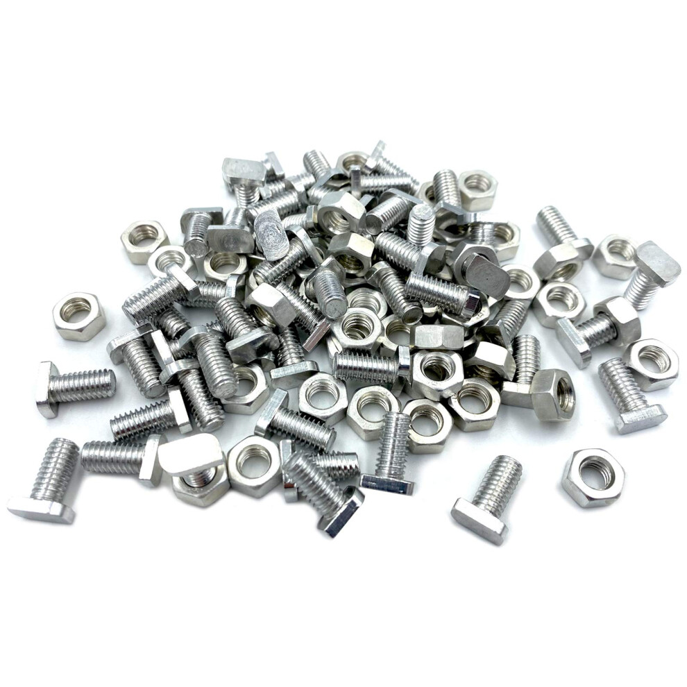 50 Sets Aluminium Greenhouse Nuts And Bolts, Cropped Head Greenhouse Nuts & Bolts For Building And Repairing Greenhouse 5051226566608