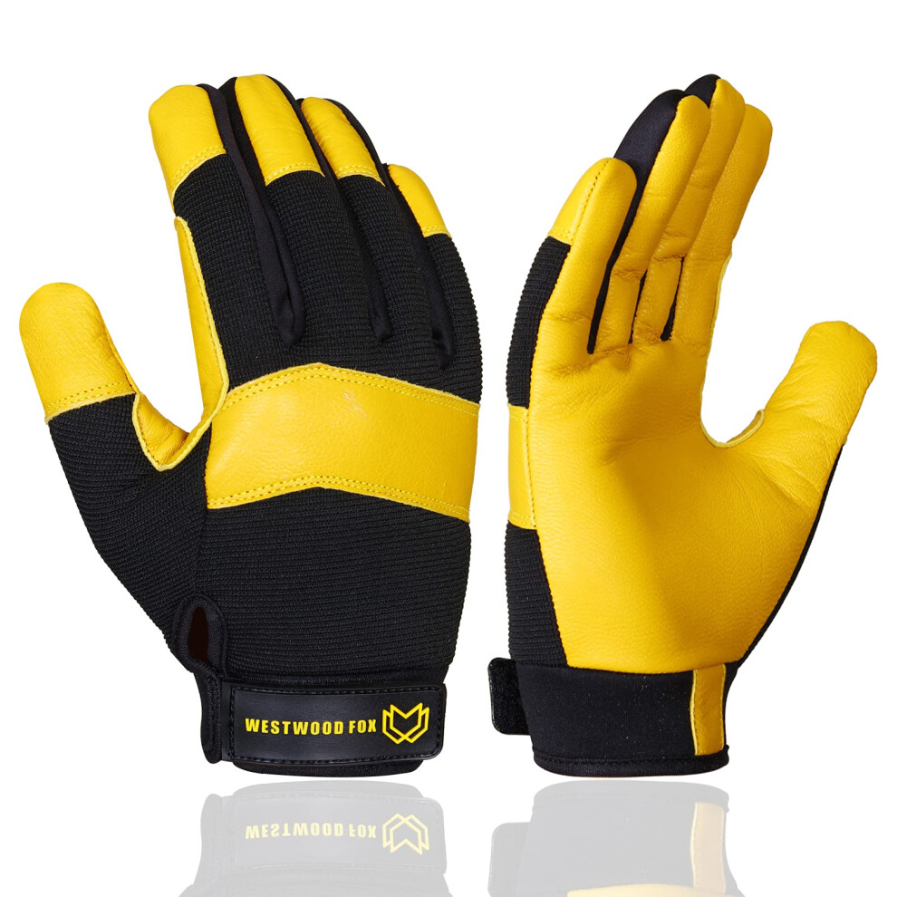 Westwood Fox Gardening Working Gloves Garden Thorn Proof Flexible Heavy Duty Leather Mechanic Utility Dexterity Breathable Construction Gloves For 5051226594885