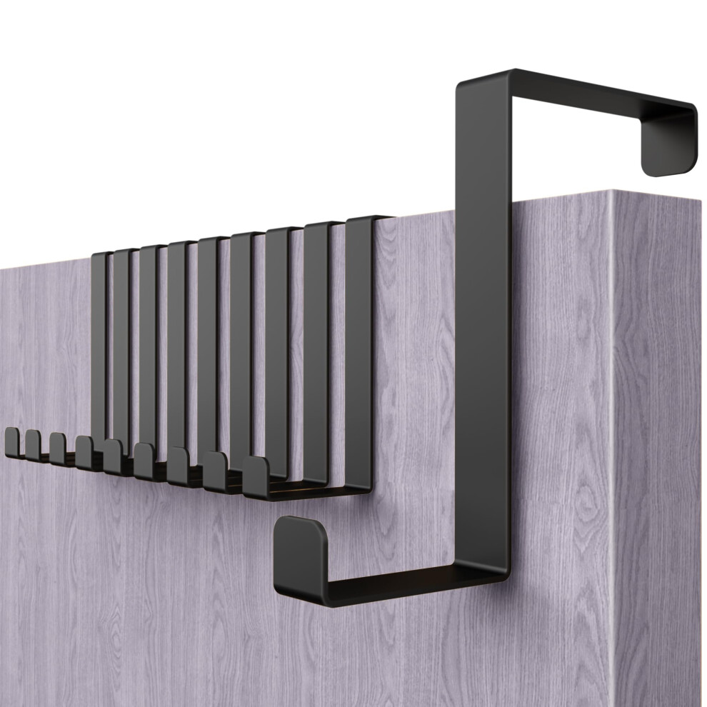 Menz Over Door Hanger Â Set Of 10, Black - Coat Hanger 3.6 Cm (1.4") And 4.1 Cm (1.6"), Hangers For Clothes, Coat Hooks For Door 5051226572395