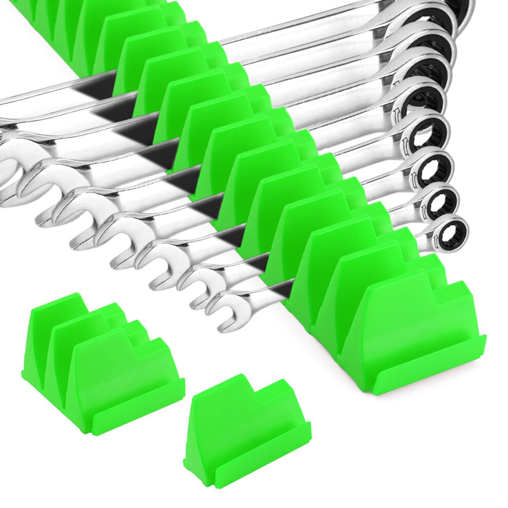 Wrench Organizer For 40 Wrenches, Improving Efficiency Magnetic Wrench Holder, Wall-Mounted Pliers Holder Tool Organizer For Tool Box Storage(Green) 5051226571060