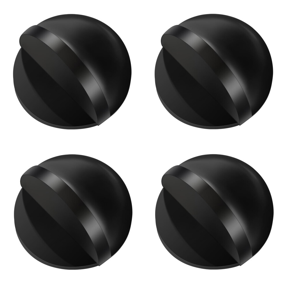 4Pcs Self Adhesive Floor Door Stoppers, Polished Oval Door Stopper Floor Mounted Half Moon Doorstop Wall Protector Door Stop With Glues For Hard 5051226568688