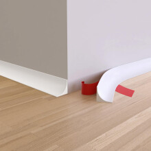 2 Meters White PVC Quadrant Trim, Self Adhesive Flexible Moulding Trim, Plastic Coving for Ceilings, Quarter Round Caulk Strip, Floor Edging Beading