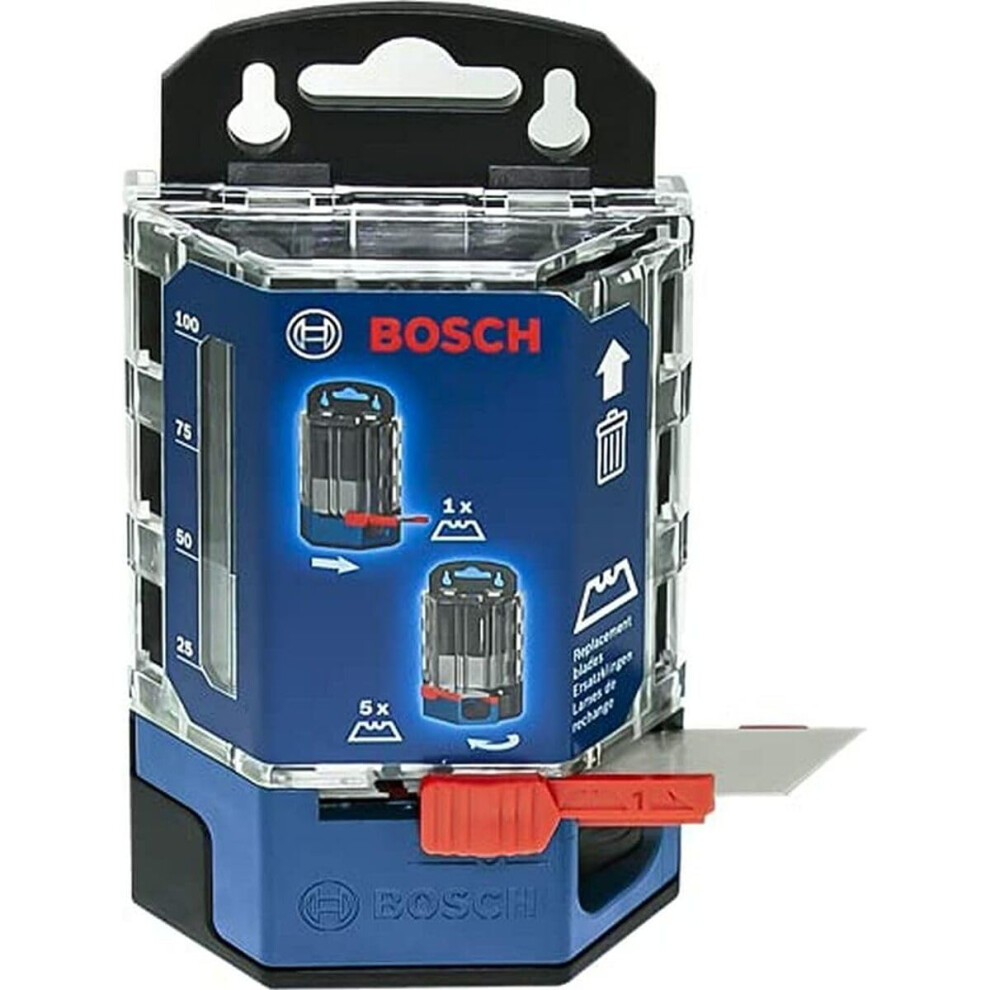 Bosch Professional 50 Replacement Blades In A Dispenser (Compatible With Bosch Professional Trapezoid Blade Knife) 5051226566134