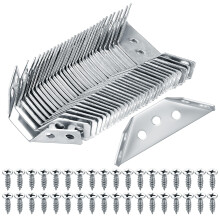 30 Pcs Corner Brackets for Wood, Metal Right Angle Brackets, Universal Stainless Steel Furniture Corner Connectors Fastener