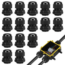 15 Pack M20 Cable Gland Black, M20 20mm IP68 Waterproof Black Cable Glands, Cables Gland Suitable for 6mm - 12mm Cables