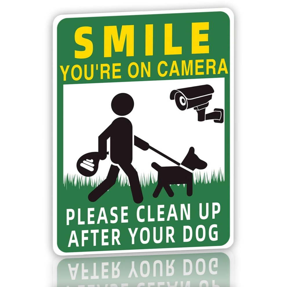 No Pooping Dog Signs For Yard, Warning Sign Please Clean Up After Your Dogs, 8"X12" Rust-Free Wall Hanging Yard Sign For Outdoor 5051226571909