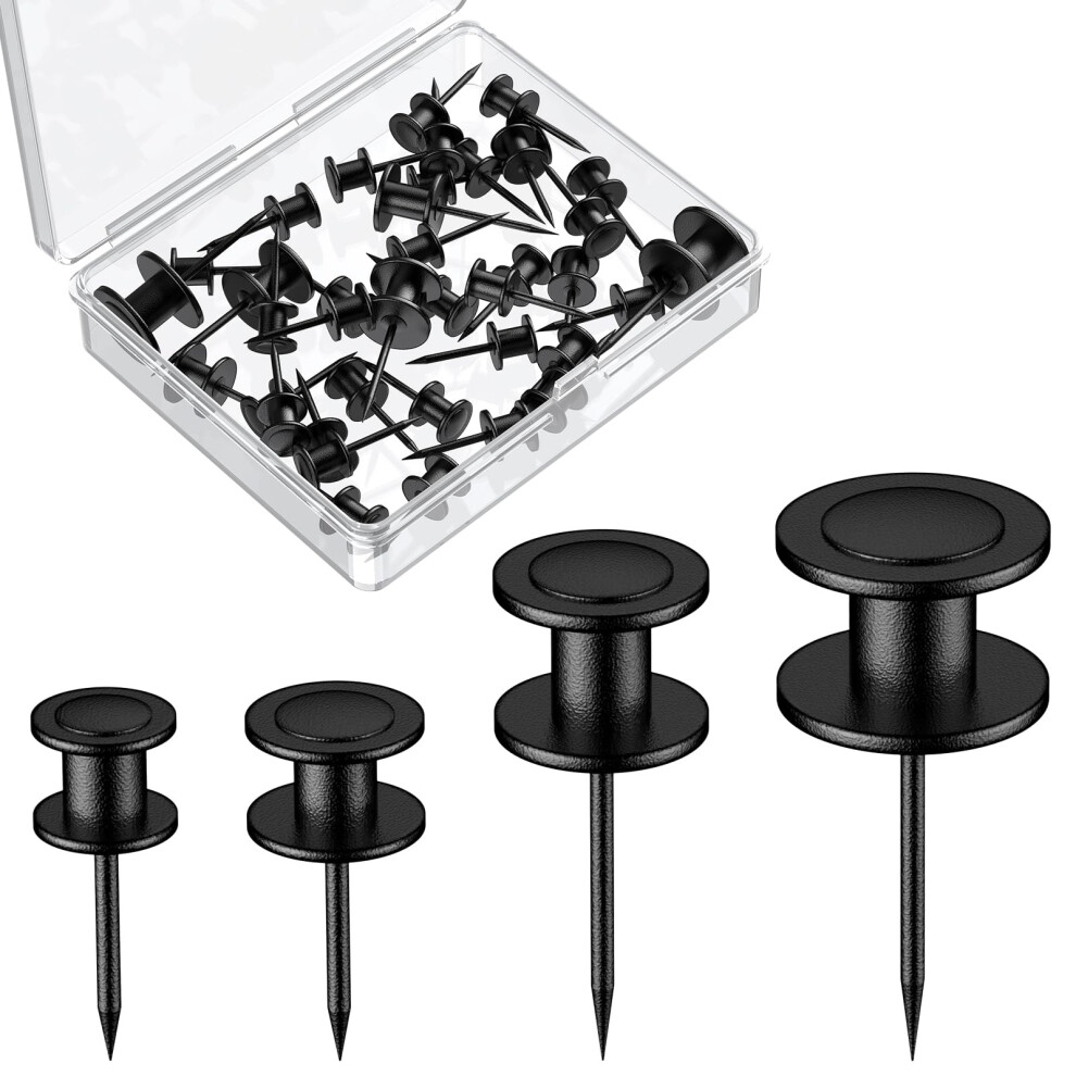 Uniclife 20 Pcs Thumb Tacks, Double Headed Picture Hangers, 4 Size Push Pins For Wall, Picture Hanging Nails 5051226568565