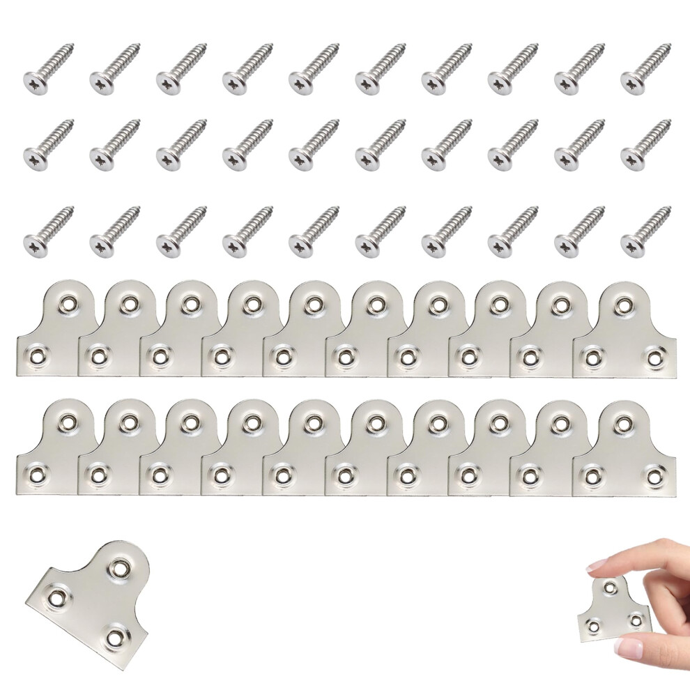 20 Pcs Picture Fixings With 30 Pcs Screws, Mirror Plates, Mirror Fixings, Mirror Brackets, Picture Hangers, For Hanging Pictures And Mirrors 5051226570537