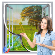 HOFUDON Adjustable Magnetic Fly Screens for Windows, Fit Up to 110x120cm, DIY Fiberglass Insect Mesh for Mosquito Net & Bug Screen
