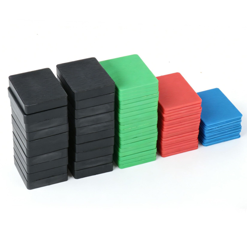 80 Pcs Plastic Packers And Shims, Flat Plastic Glazing Packers, Plastic Shims And Packers For Door And Window Glazing Glass Packers 5051226601996